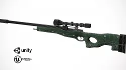 Simple AWP rifle mobile game Low-poly  3D model