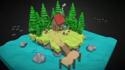 Small Island Low-poly  3D model