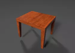 Small oak wood end Table UE4 ready Low-poly  3D model