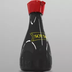 Soy Sauce Bottle Low-poly  3D model