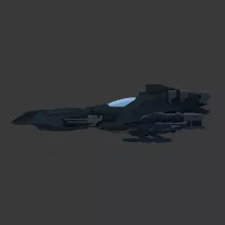Splitter Fast Spaceship Lowpoly Cartoon style Low-poly  3D model