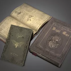 Stack of Literature Books Antiques - PBR Game Ready Low-poly  3D model