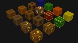 Super cartoon pack  boxes for video game Low-poly  3D model