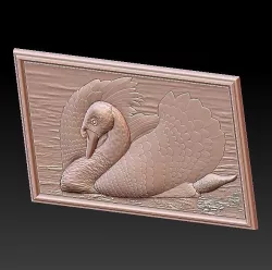 swan bas-relief 3D model