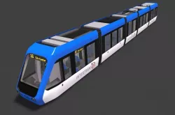 tram tramway electical train Low-poly  3D model