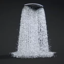 Tropical rain shower intence 3D model