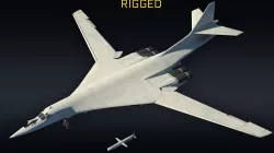 Tu-160 supersonic bomber RIGGED with Kh-55 missile Low-poly  3D model
