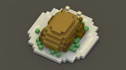 Voxel Turkey Dinner Low-poly  3D model