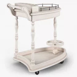 White Dining Cart Carpenter by Kursir  3D model
