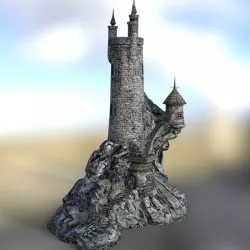 Wizards Tower in fbx format Low-poly  3D model