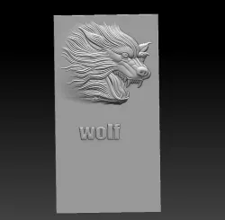 wolf head 3D model