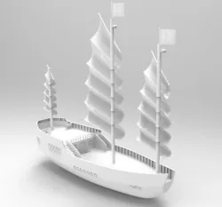 Wooden Chineese Junkboat  3D model