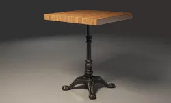 Wooden table with metal legs coffee table 3D model