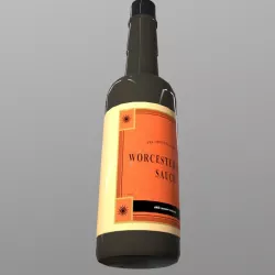 Worcestershire Sauce Bottle Low-poly  3D model