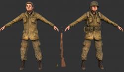 Lego WW2 Soldier 3D model