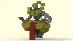 Zenyatta from Overwatch Voxel Model Low-poly  3D model
