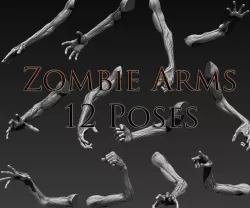 Zombie Arms 12 Poses 3D model