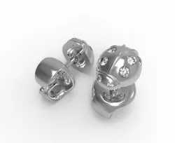 0545 Ladybug Earrings 3D print model