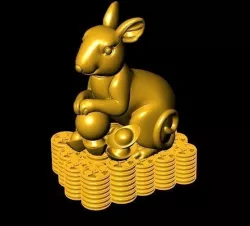 3D Golden Mouse For Ring Pendant Charm Lucky Sculpture 3D print model
