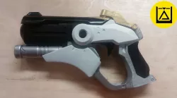 3D printable Overwatch Mercy Gun snap assembly with moving parts 3D print model