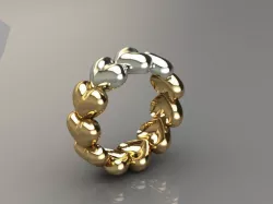 Anello con cuori 3D print model