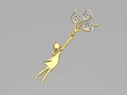 balloon girl pendant  3D print model