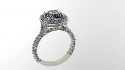 Beautiful Cushion Engagement Ring 3D print model