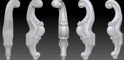 CABRIOLE CARVED Furniture Leg 3D Models set - 006 3D print model
