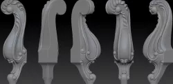 CABRIOLE CARVED Furniture Leg 3D Models set - 07 3D print model