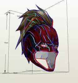 Captain Marvel Helmet with hair 3D print model