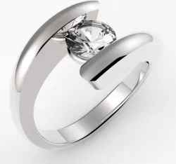 Cross Over Band Solitaire Ring 3D print model