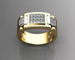 Diamond Mens Rings 3D print model