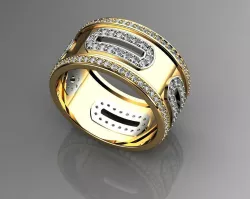 Diamond Rings Engagement Wedding Rings 3D print model
