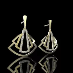 EARRINGS ART DECO LINES 3D print model
