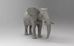 Elephant 3D Printable low-poly  3D print model