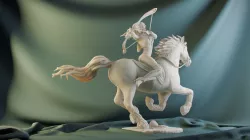 Elf on horse 3D print model