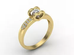 Engagement ring 35mm diamond set in Heart head  3D print model