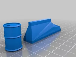 Fass und beschädigte Mauer / Warhammer 40k Deckung  Barrel and destroyed Wall Tabletop