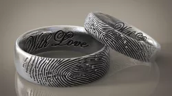 Fingerprint ring Wedding ring With Love STL 3d model  3D print model