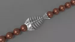 Fish Skeleton BRACELET WITH ROUND STONES 3D print model