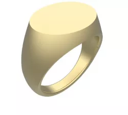 Flat Oval Top Signet Ring 3D print model