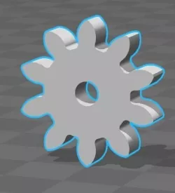 GEAR-SPUR  z-10Teeth  module-2mm  h-5mm  axis-diam-2mm 3D print model