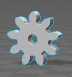 GEAR-SPUR  z-9 Teeth  module-2mm  h-5mm  axis-diam-2mm 3D print model