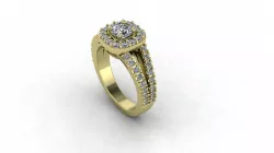 Gold And Diamonds Engagement Ring 3D print model