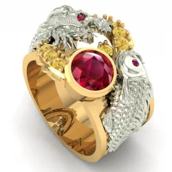 Gold Ring With Ruby 1  3D print model