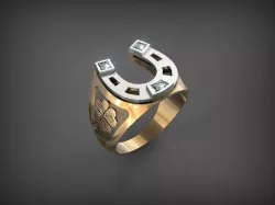 Horseshoe Ring STL 3D print model