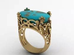 lace butterfly ring 3D print model