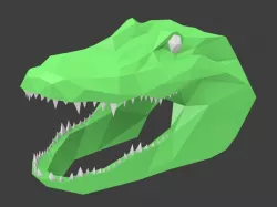 Low Poly Alligator Head