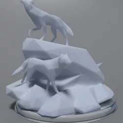 Low Poly Wolves 3D Print 3D print model