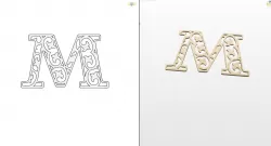 M letter pendant 3D print model